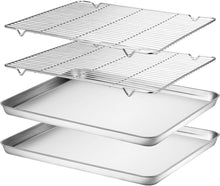 Load image into Gallery viewer, Versatile Stainless Steel Baking &amp; Cooling Rack Set - Perfect for Any Oven