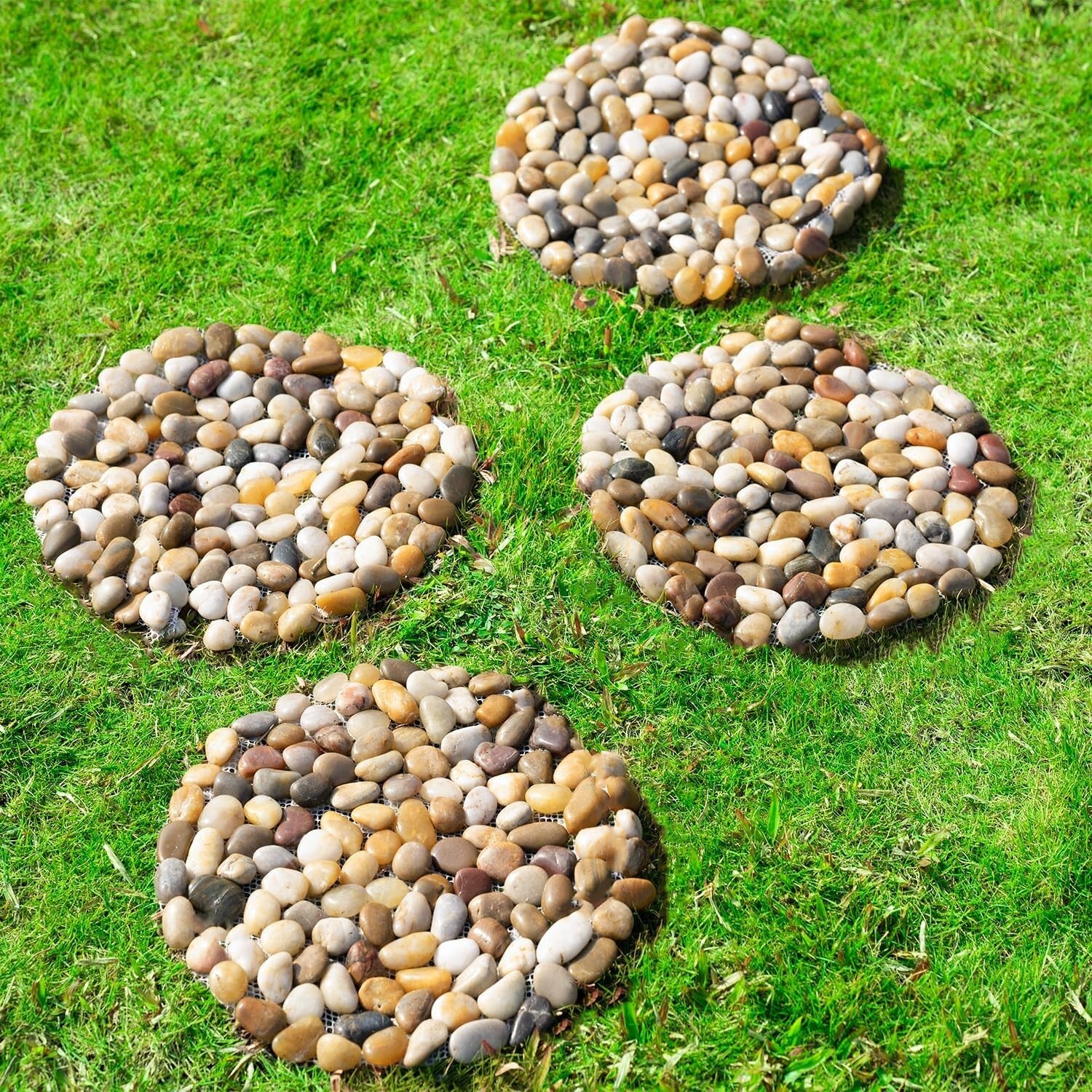 12-Inch Polished River Rock Garden Stepping Stones - Versatile Outdoor Decor