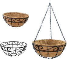 Load image into Gallery viewer, Stylish Set of 4 14" Hanging Planters with Coco Fiber - Ideal for Outdoors