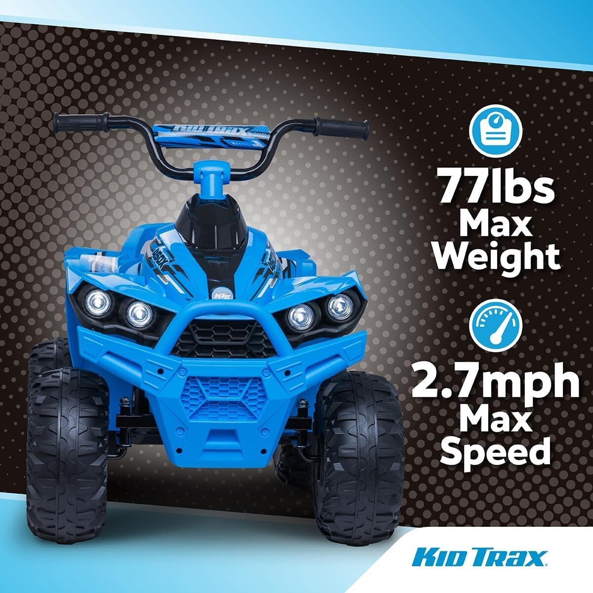 Durable 12V Electric ATV with LED Headlight: Safe Adventure for Kids 3-8
