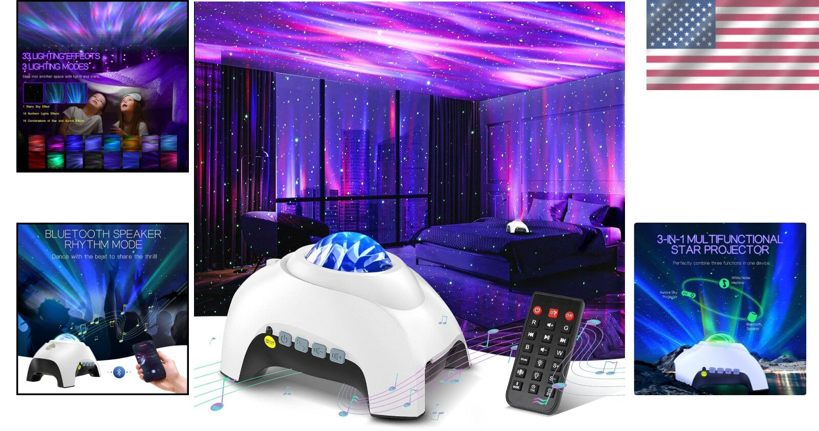 Elegant Star Projector & Sound Machine with 33 Effects and Remote – Perfect Gift