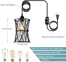Load image into Gallery viewer, Traditional Farmhouse Pendant Light Fixture - Dimmable with Long Hanging Cord