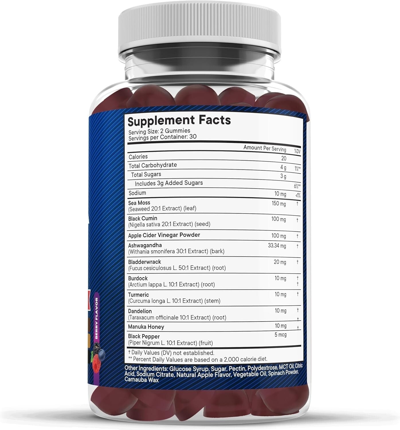 10-in-1 Sea Moss Gummies with Ashwagandha & Black Seed for Overall Vitality