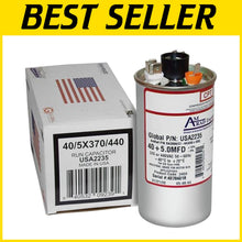 Load image into Gallery viewer, Goodman 40 + 5 uf Round Dual Universal Capacitor - 370/440 VAC, USA Made
