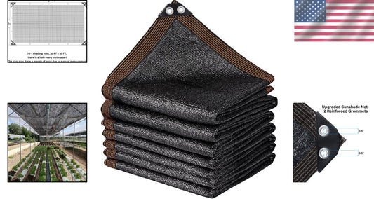 Heavy-Duty Black Shade Cloth 30x50 FT with Reinforced Grommets - Outdoor Comfort
