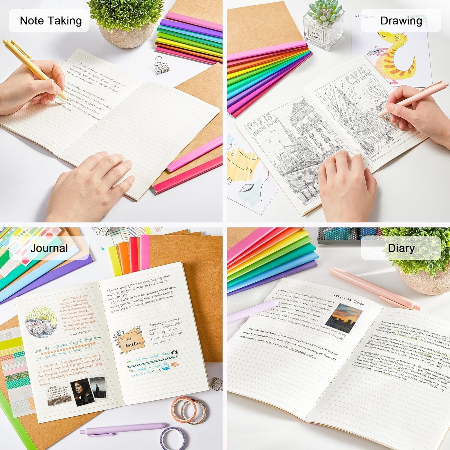 Durable and Colorful 96-Pack Lined Notebooks - Ideal for Notes & Journaling