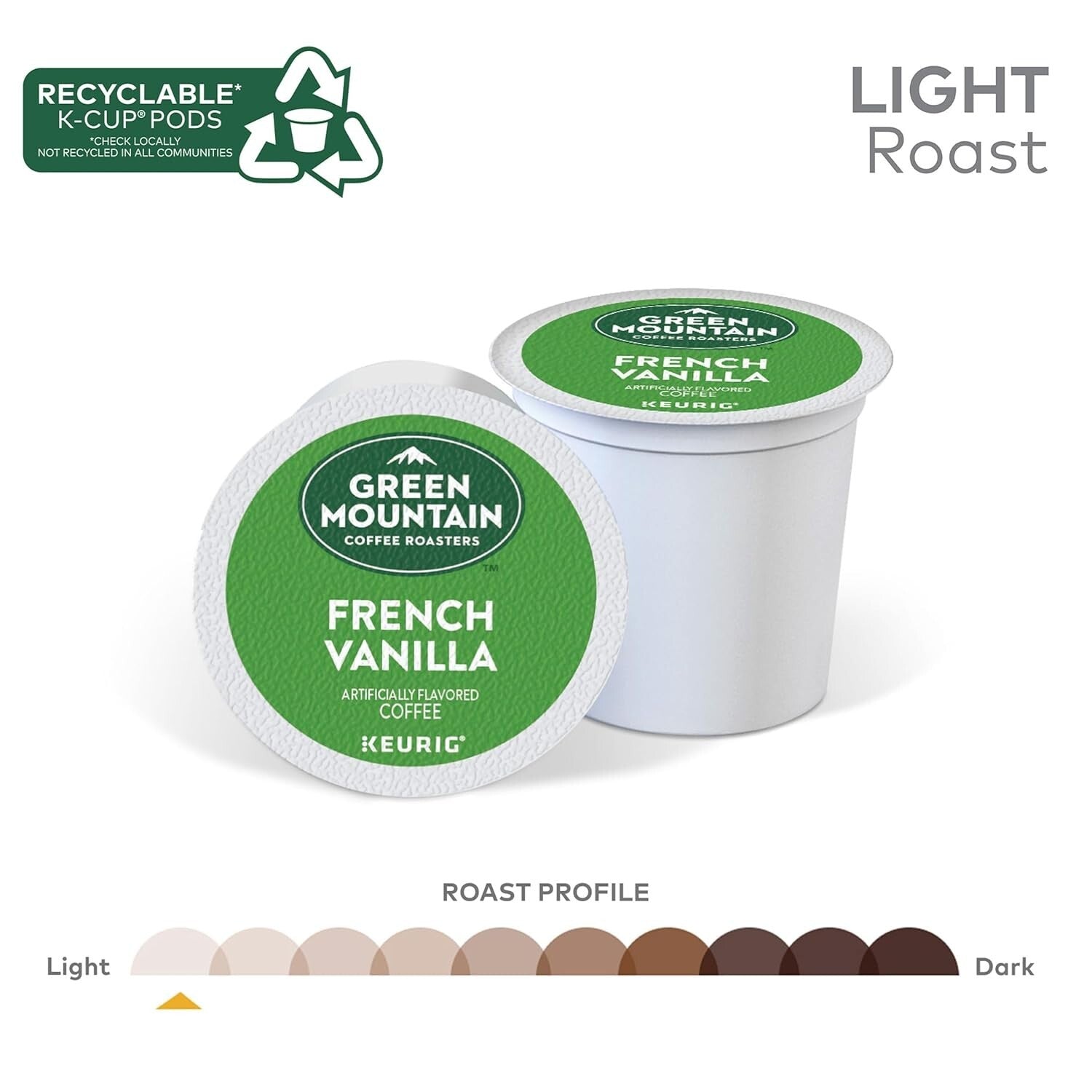 French Vanilla K-Cup Pods - Light Roast Coffee, 72 Count for Lavish Brews