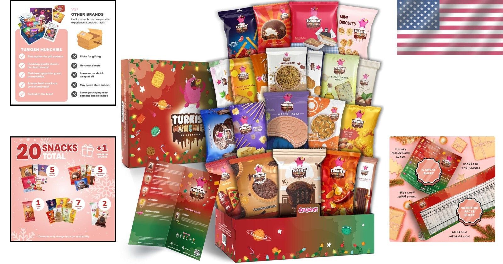 Exotic Snack Box Gift - Celebrate with 21 Full-Size Snacks from Around the World
