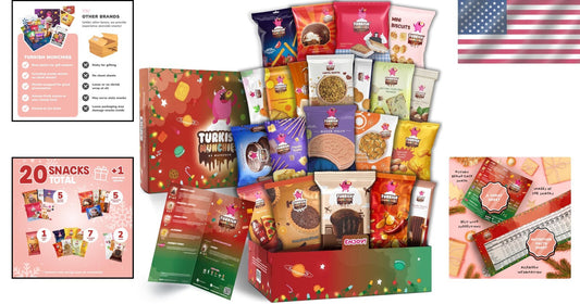 Exotic Snack Box Gift - Celebrate with 21 Full-Size Snacks from Around the World