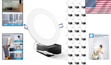 Load image into Gallery viewer, Wafer Thin 24 Pack 6 Inch Dimmable LED Lights with Junction Box – Modern Design