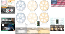Load image into Gallery viewer, 6-Pack Wireless Motion Sensor LED Puck Lights with Remote - 3 Color Temperatures