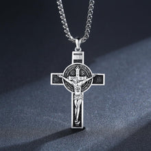 Load image into Gallery viewer, 925 Sterling Silver St. Benedict Crucifix Necklace - Meaningful Catholic Gift