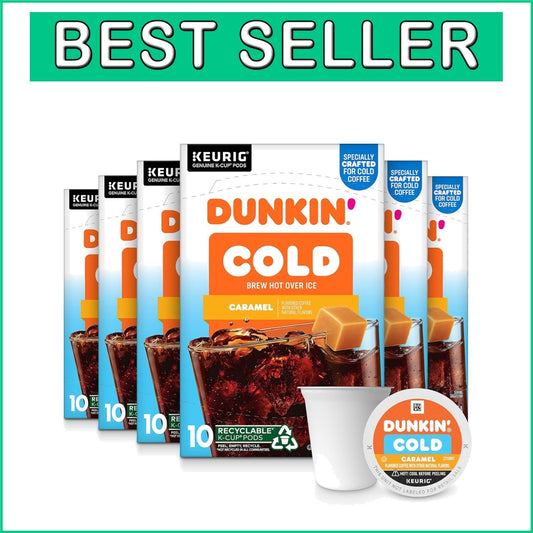 Bold Caramel Flavored Dunkin’ Iced Coffee K-Cup Pods - 60 Total Pods Inside