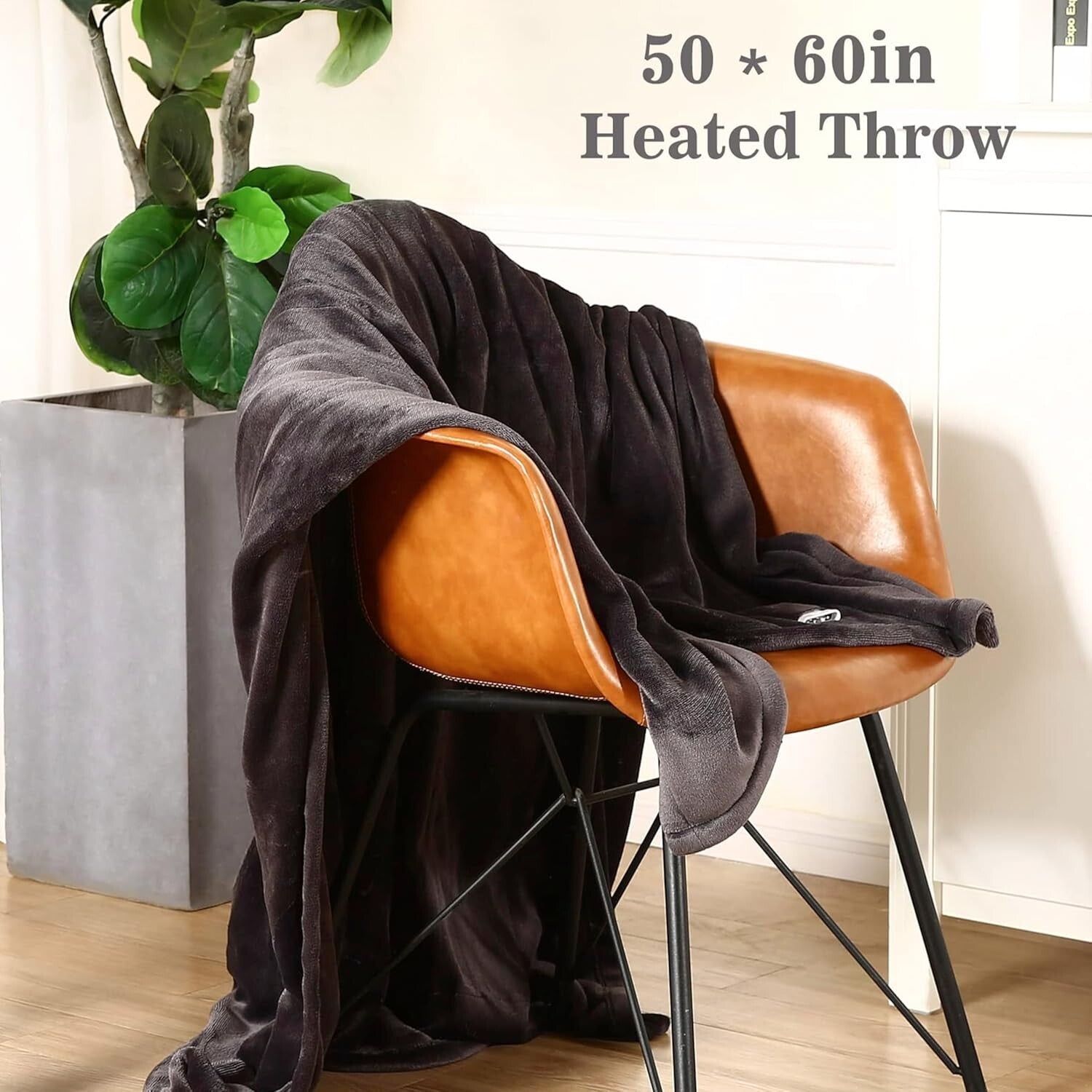Cozy Heated Throw Blanket 50"x60" - Flannel with 4 Heat Levels & Auto Off