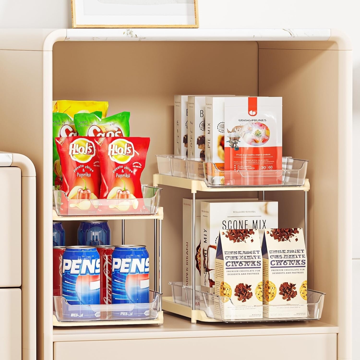 Stylish Stackable Bathroom Cabinet Organizers with Anti-Slip Pull-Out Drawers