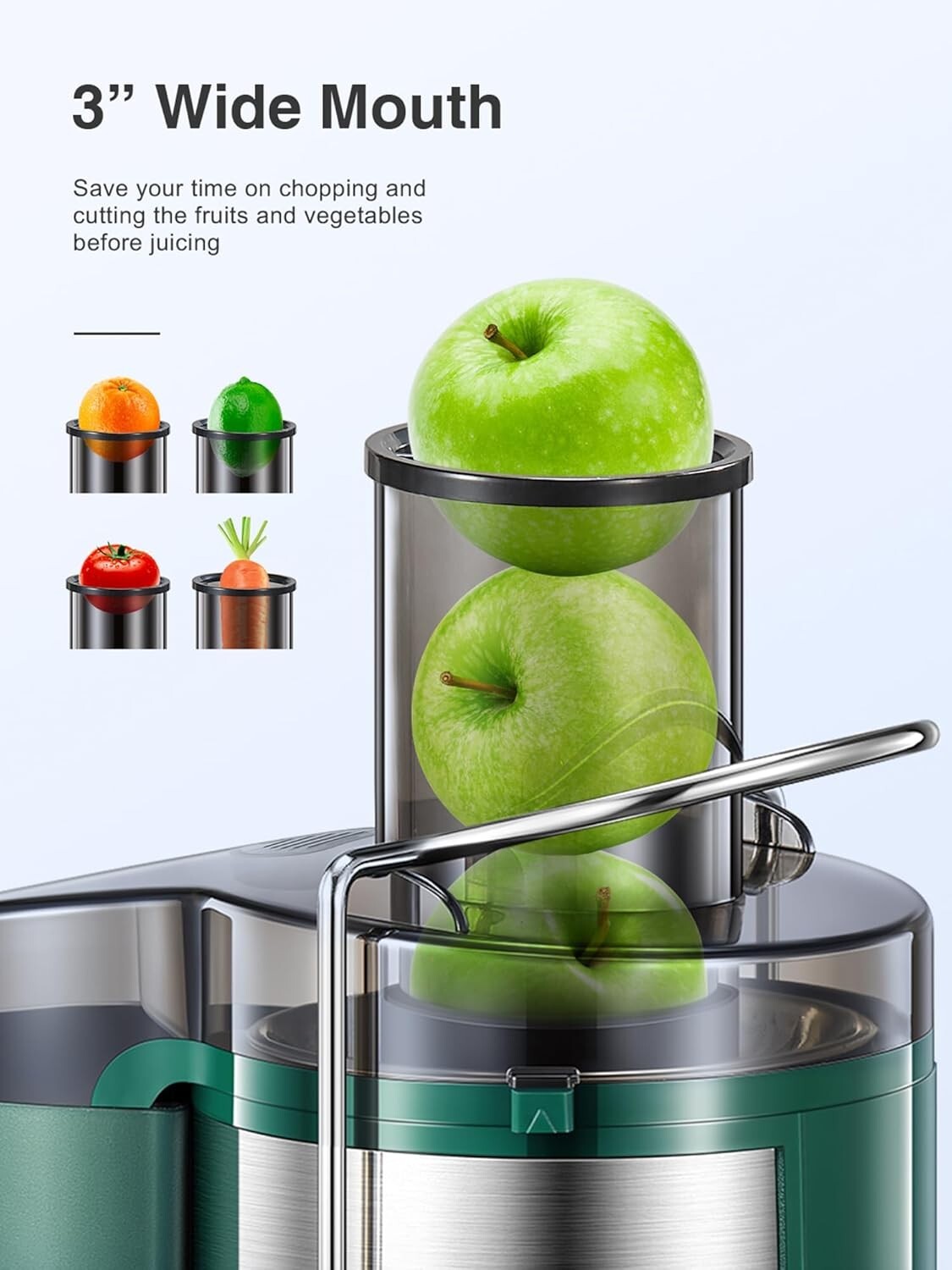 Dishwasher Safe Juicer Machine with Wide Mouth & 2 Speeds – Effortless Juicing