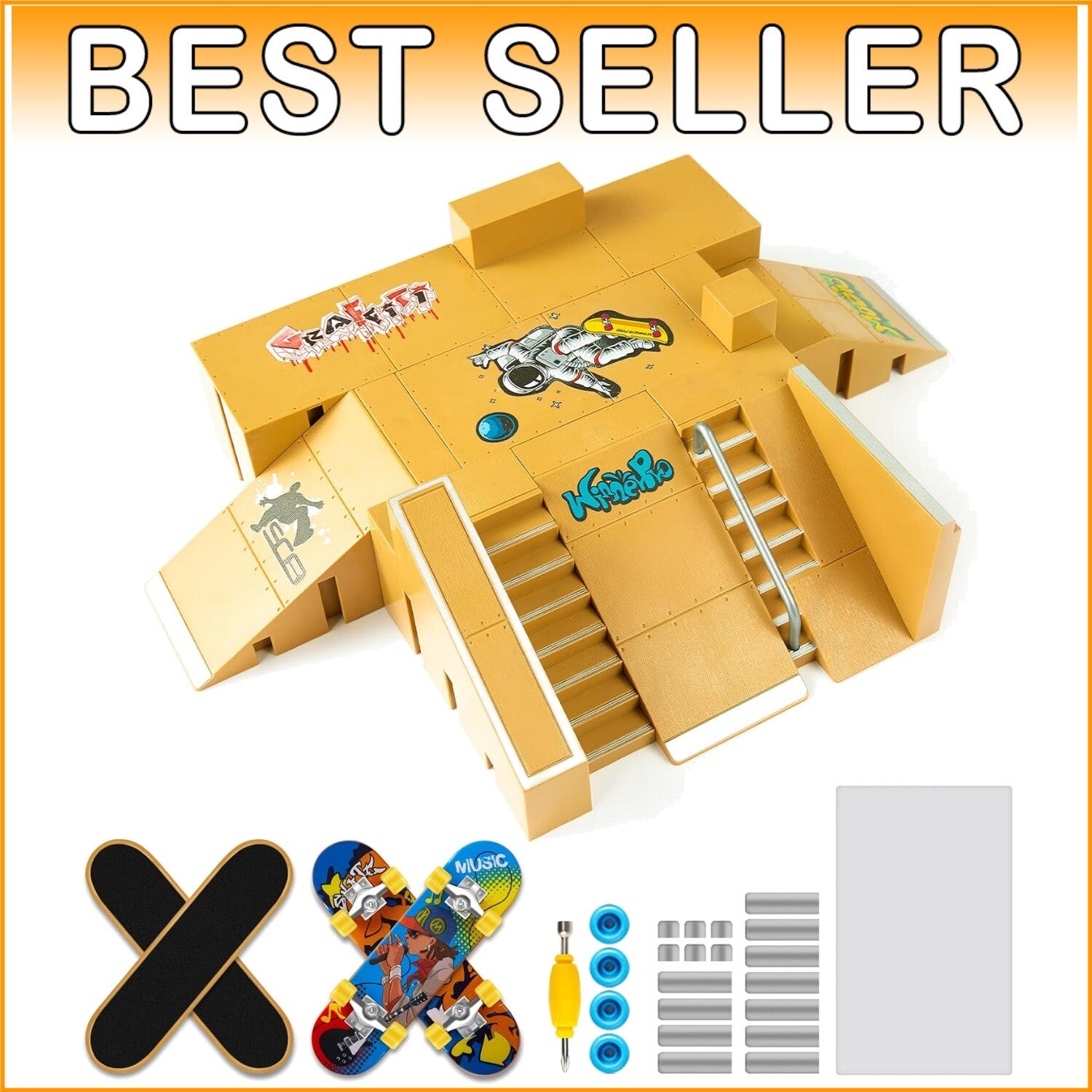 Customizable Fingerboard Skatepark with 8 Ramps & 4 Boards - Perfect Gift