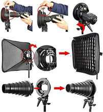 Load image into Gallery viewer, 32"x32" Softbox with Honeycomb Grid &amp; S-Type Bowens Mount Bracket for Studio Use