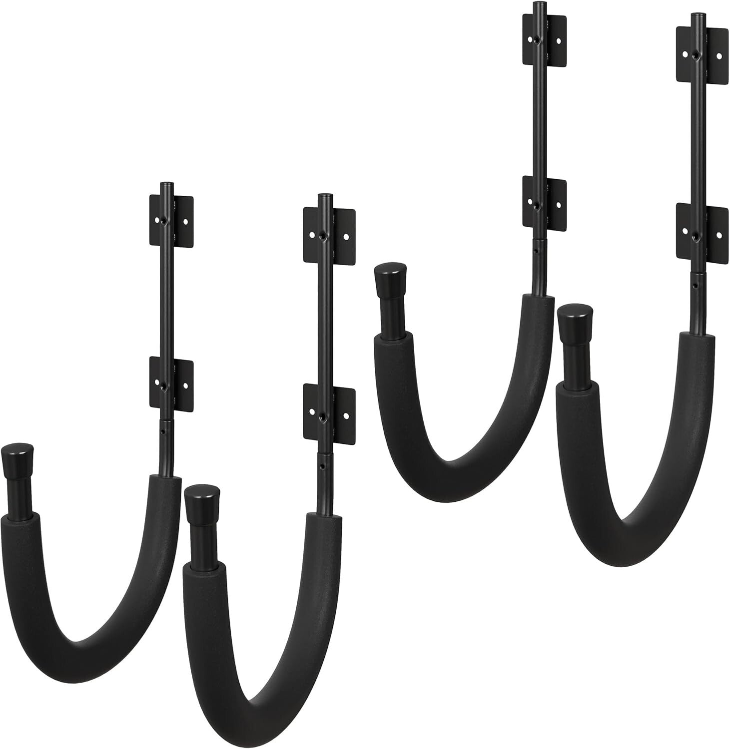 2-Pack Kayak Storage Hook Set - Wall Mount Hangers, 100lb Capacity - Black