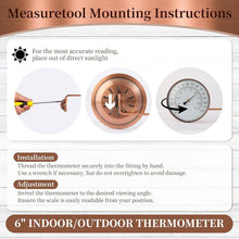 Load image into Gallery viewer, Weather-Resistant 6-Inch Brass Thermometer with Swivel Bracket for Easy Reading