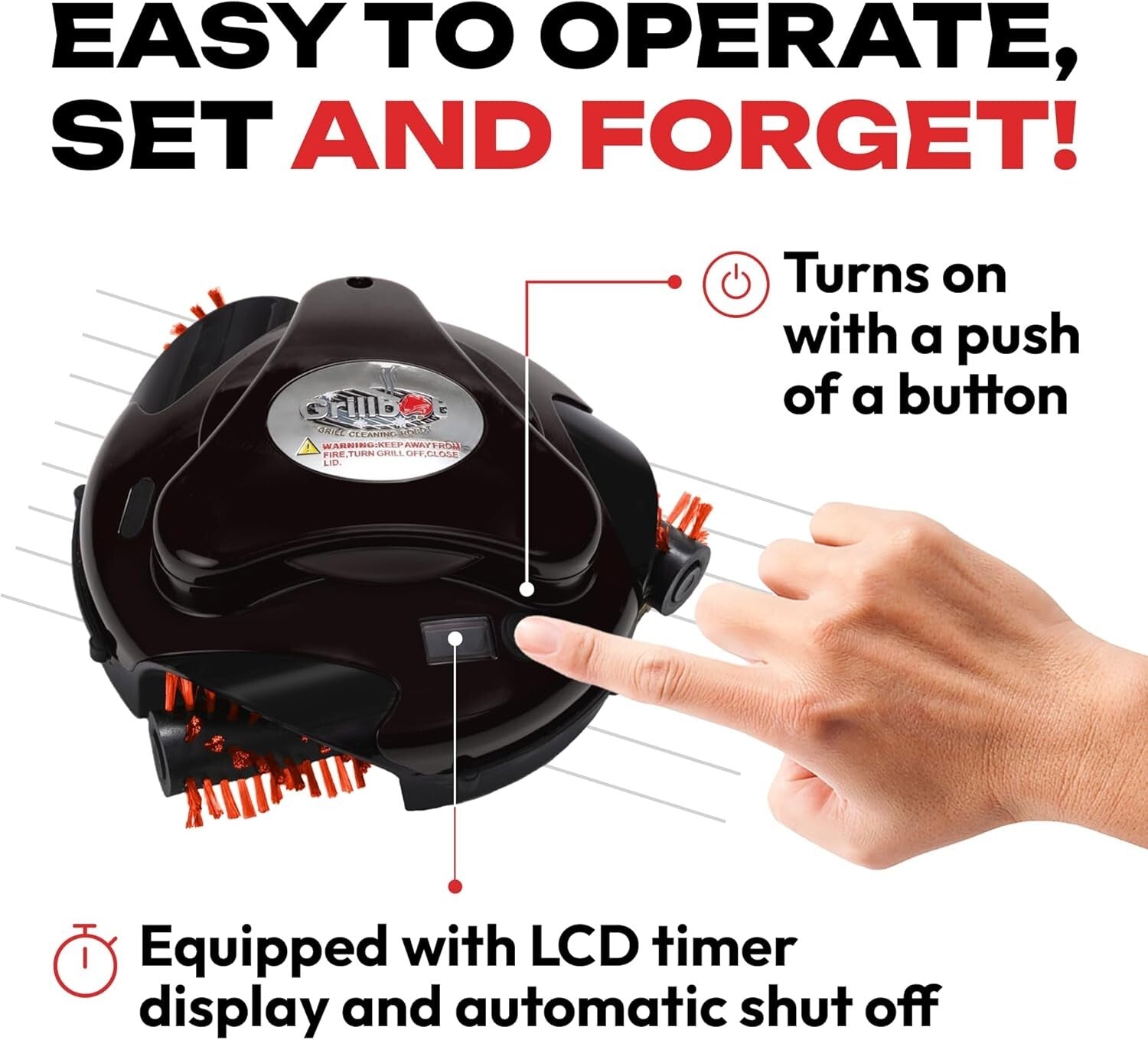 Ultimate BBQ Grill Cleaner Robot with LCD Timer – Perfect Gift for Grill Lovers