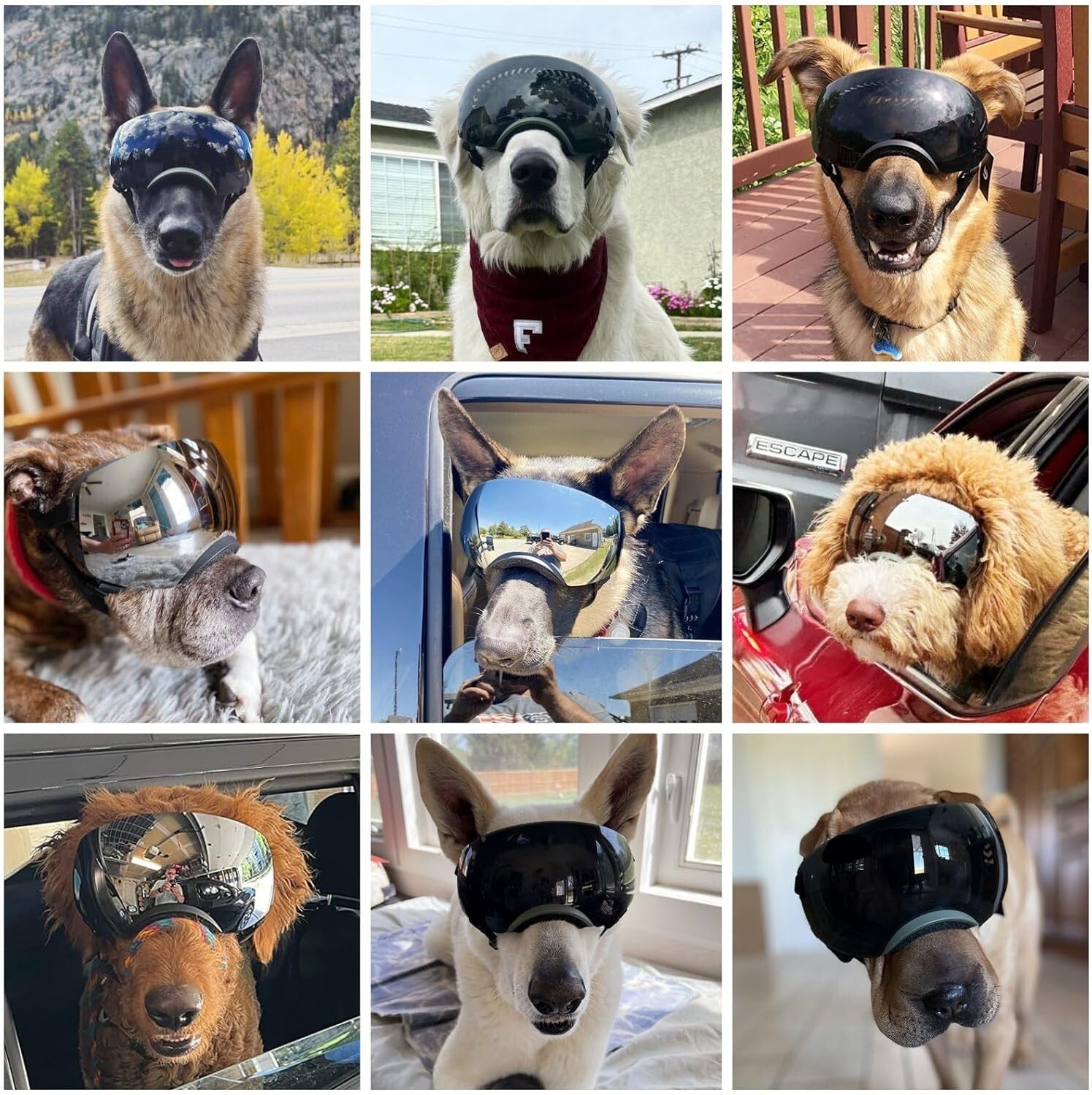 Adjustable UV400 Dog Sunglasses for Medium to Large Breeds - Windproof & Stylish