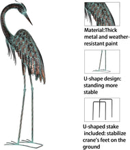 Load image into Gallery viewer, Large Standing Crane Statues - Beautiful Bird Yard Art for Garden Display