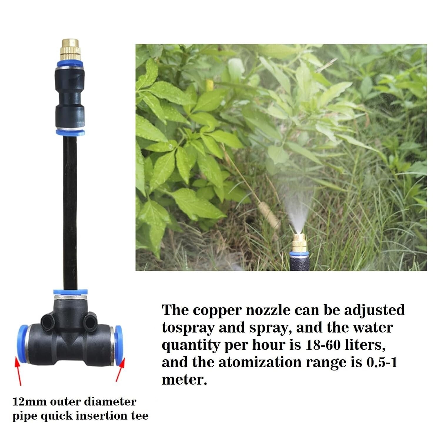 82FT Automatic Copper Nozzle Irrigation System with 20 Adjustable Sprayers