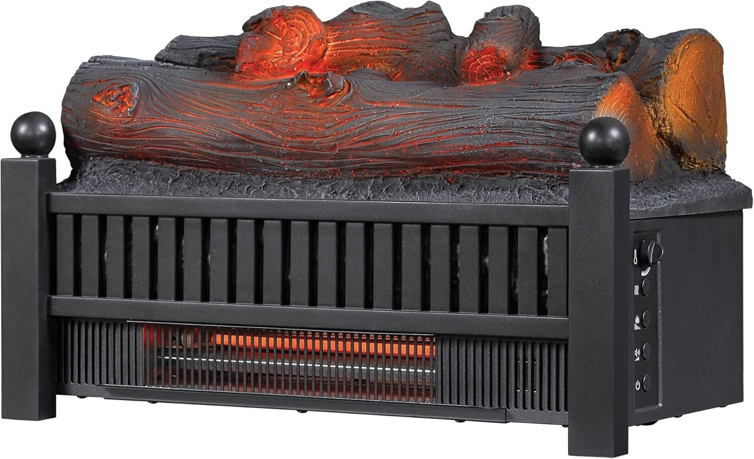 Electric Log Set Heater with Remote & Crackling Sound for 1,000 Sq Ft Spaces