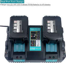Load image into Gallery viewer, Simultaneous Dual Port Charger for 18V/36V Batteries - Improves Tool Performance