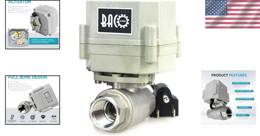 1/2" Motorized Stainless Steel Ball Valve - 110VAC Electric Water Control