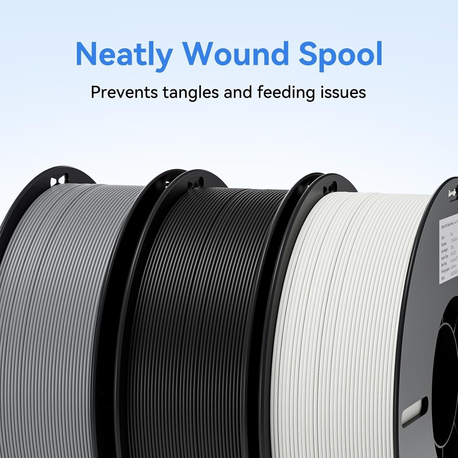 Premium 3D Printer PLA Filament 1.75mm 4KG - 4 Pack Black, Clog-Free & Accurate