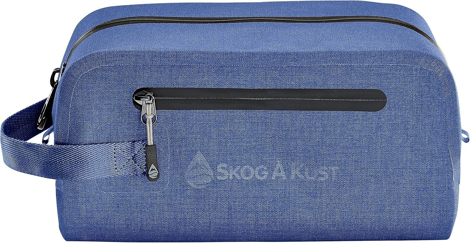 DoppSåk Large Waterproof Toiletry Bag - Leak-Proof Travel Organizer in Blue