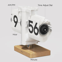 Load image into Gallery viewer, Cordless Wood Mini Flip Desk Clock with Large Numbers - Ideal for Any Setting