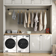 Load image into Gallery viewer, Portable 72''L Iron Clothes Rack with Hooks – Ideal for Laundry and Retail