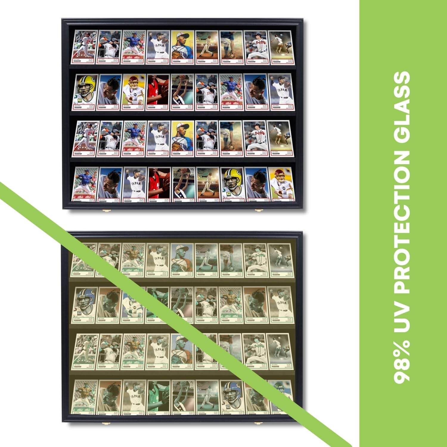 Stylish Black Acrylic Card Display Case - Anti-Theft Locks & UV Protection
