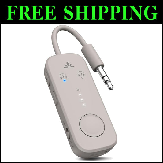 Lightweight 20-Hour Battery Bluetooth Adapter for AirPods & Headphones on Planes