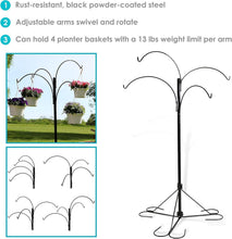 Load image into Gallery viewer, Versatile 4-Arm Hanging Plant Stand - Adjustable Hooks for Indoor &amp; Outdoor Use