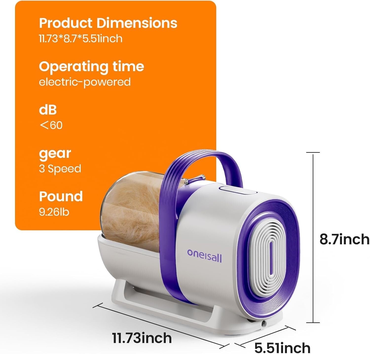 Effortless Dog Grooming Vacuum with 7 Pet Tools - Low Noise & Easy Empty Design