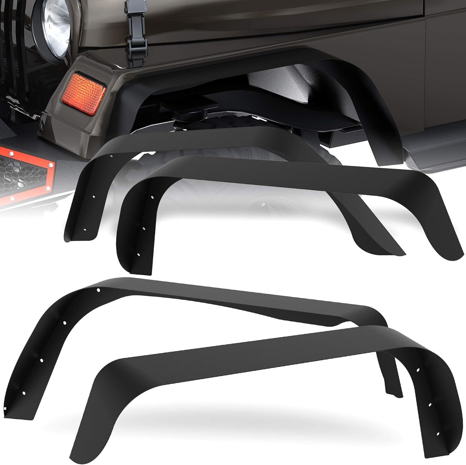 All-Weather Protection Fender Flares for 1997-2006 Jeep Wrangler – 4 PC Set