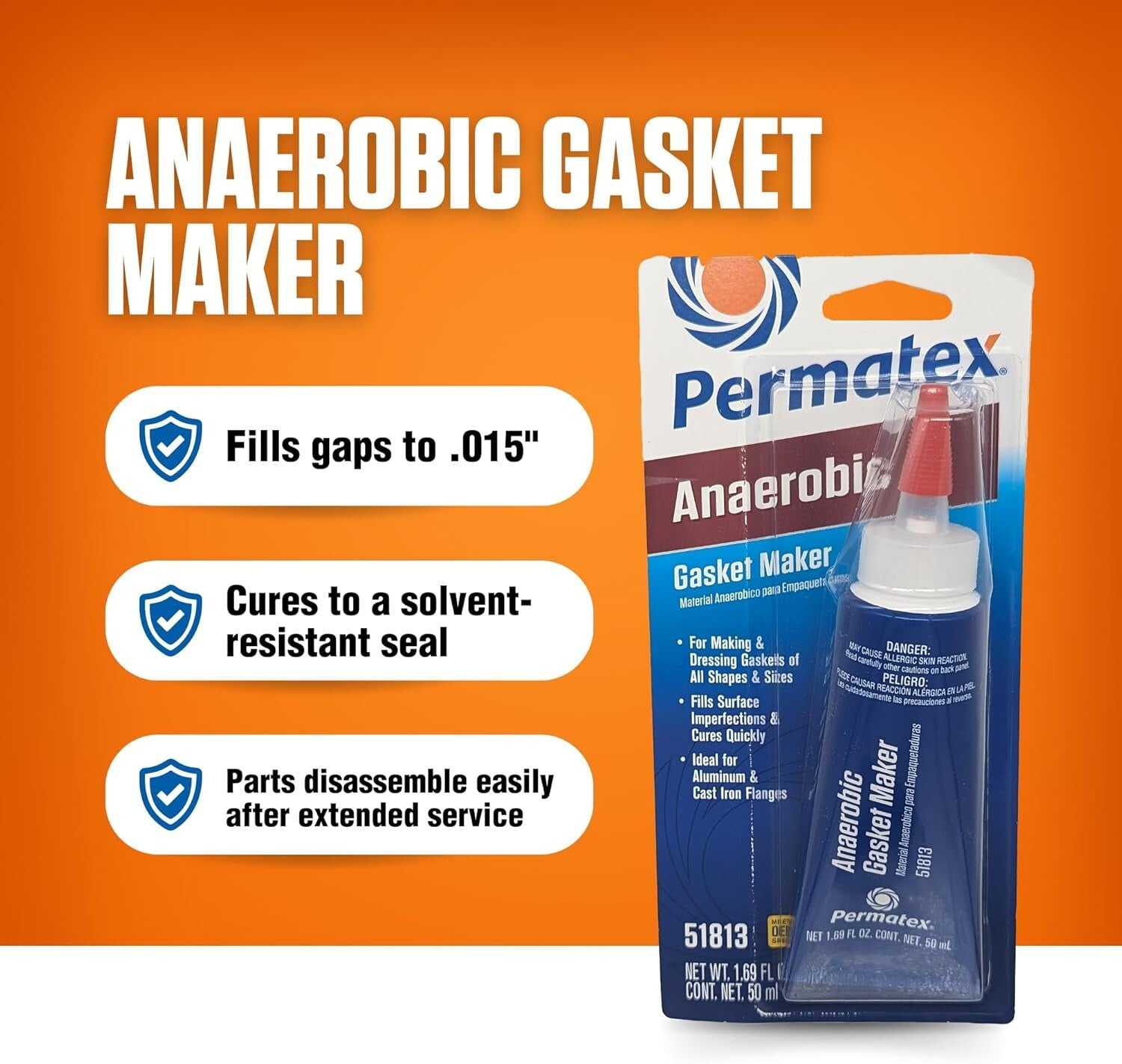 Anaerobic Gasket Maker Pack of 6 - Solvent-Resistant Seal for Emergency Repairs