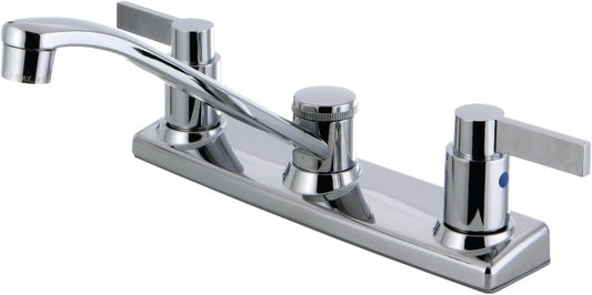 Elegant 8-Inch Centerset Kitchen Faucet with Low Arc Spout and Dual Handles
