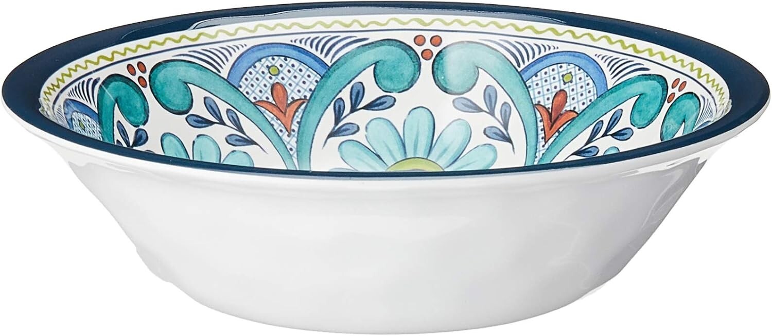 Lightweight Shatterproof 12-Piece Dinnerware Inspired by Classic Talavera Design