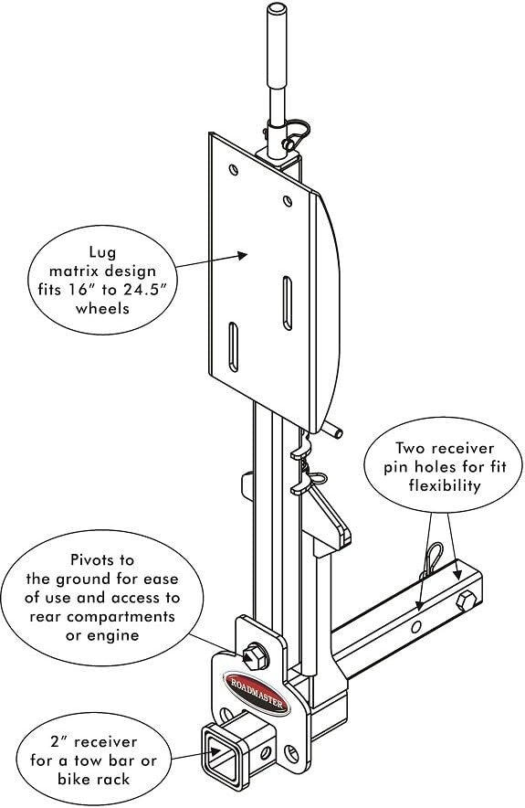 Secure and Easy-to-Install Motorhome Spare Tire Carrier - 400 lb Tongue Weight