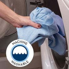 Load image into Gallery viewer, Bulk 150 Light Blue Microfiber Cleaning Cloths - Machine Washable &amp; Lint-Free