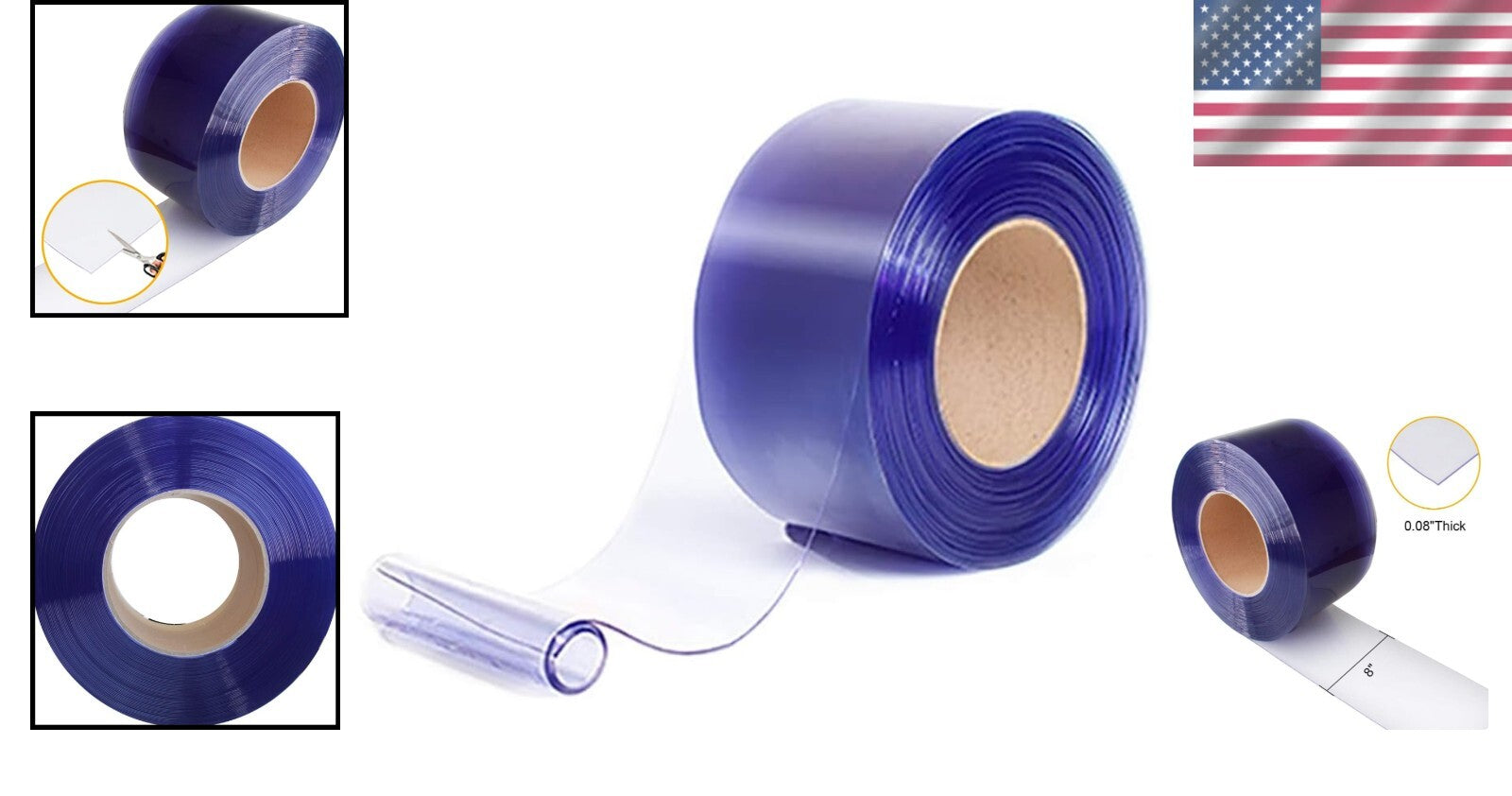 Important 164' x 8" Clear PVC Strip Door Roll - Waterproof & Scratch-Resistant