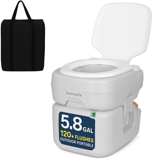 Durable 5.8 Gallon Portable Camping Toilet with Carry Bag for Outdoor Adventures