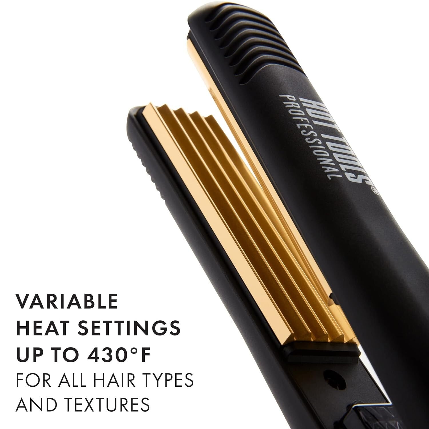 Versatile 24K Gold Crimping Iron with Variable Heat for Stunning Styles