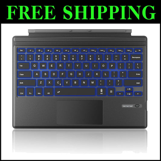 Surface Pro Type Cover: 7-Color LED Backlit Keyboard with Touchpad Functionality