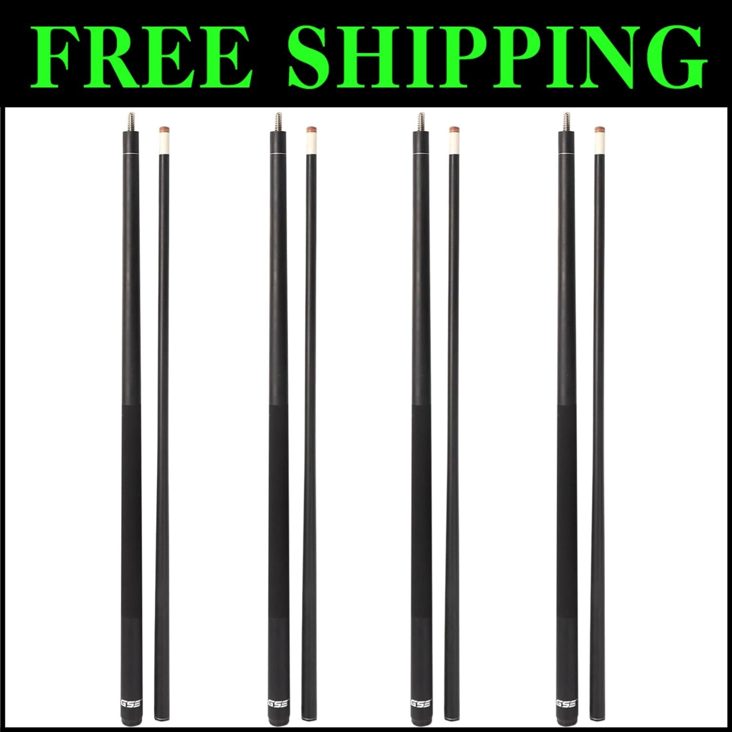 Multi-Weight 58" Pool Cue Set - Fiberglass & Titanium Composite, Elegant Design